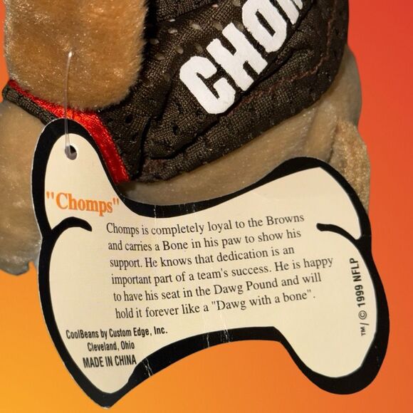 Vintage Cleveland Browns Burger King Dawg Pound 1999 Plush Beanie Dog With Tags - Picture 3 of 7